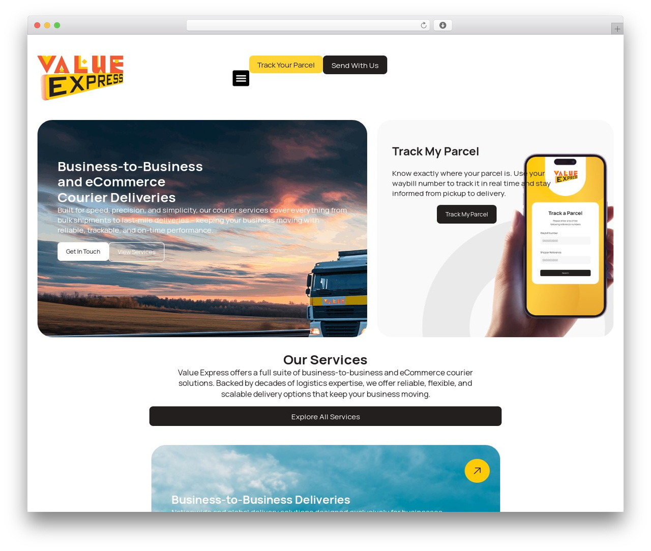 Value Express WordPress theme - valueexpress.co.za