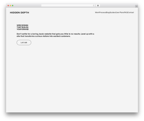 Hidden Depth theme WordPress - hiddendepth.ie
