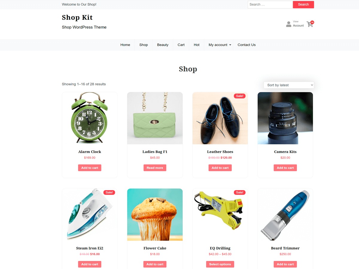 Shop Kit WordPress ecommerce template