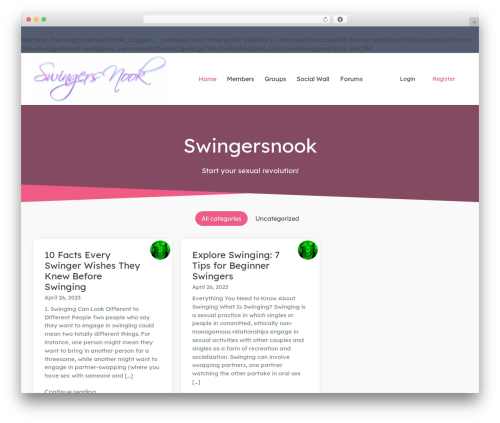 Gwangi WordPress theme - swingersnook.com