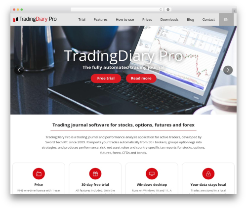 TradingDiary Pro WordPress theme - tradingdiarypro.com