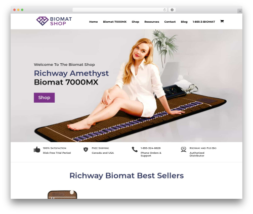 Divi mobile WordPress plugin - thebiomatshop.com