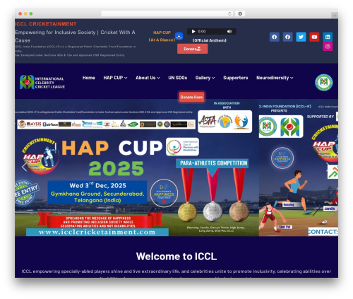 Playrex WordPress page theme - icclcricketainment.com