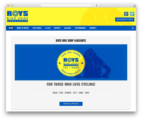 Accesspress Basic Pro WordPress shopping theme - roysbikeshoplanzarote.com