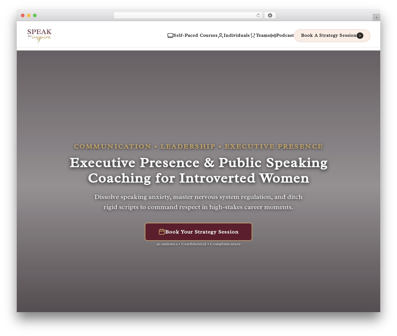 Customify WordPress theme design - speaktoinspire.com