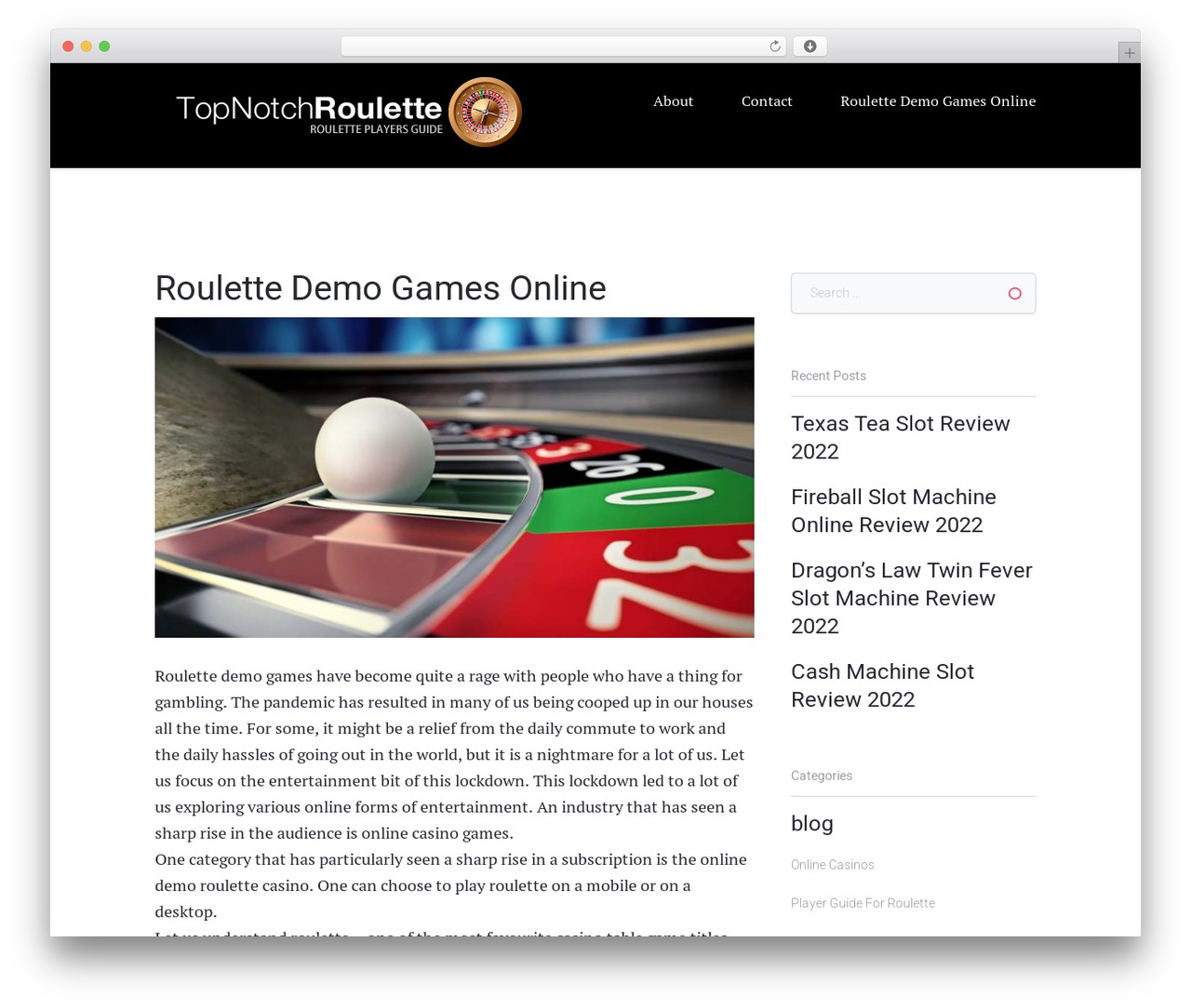 Teller WordPress theme - topnotchroulette.com