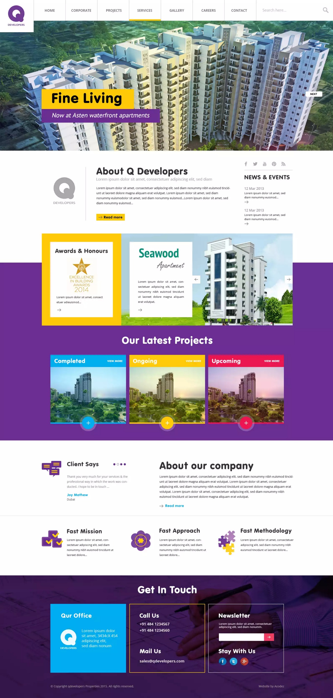 WordPress theme Q Developers by acodez