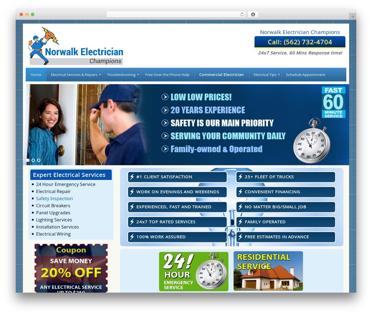 WordPress theme Responsive_Blue - norwalkelectrician.net