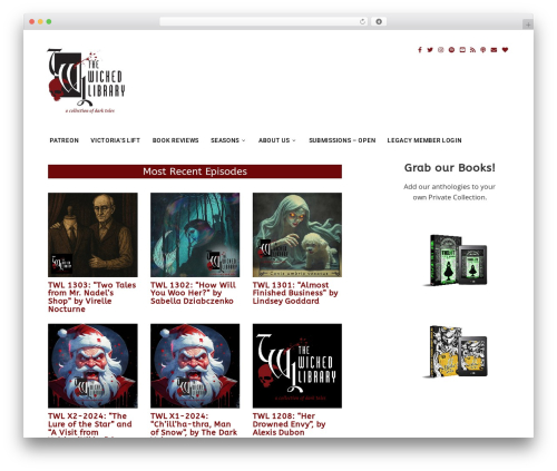 Best WordPress theme Dixie SecondLine - thewickedlibrary.com