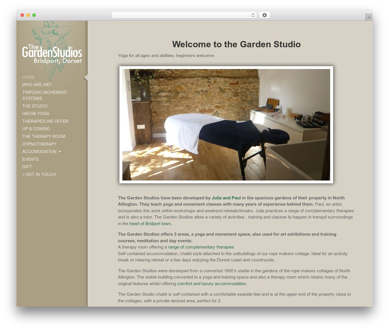 Maja garden WordPress theme - gardenstudiosbridport.co.uk