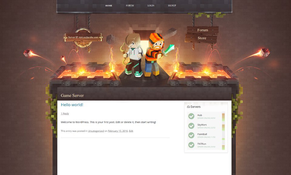 Minecraft WordPress theme Minecraft WordPress theme