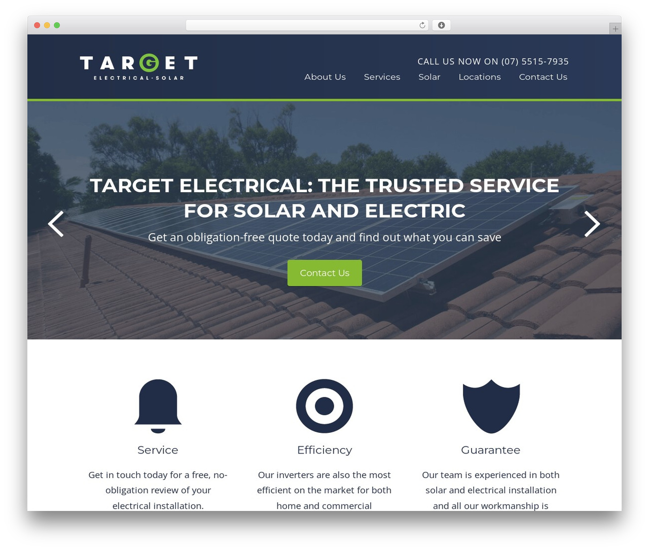 Target Electrical WordPress theme - targetelectrical.com.au