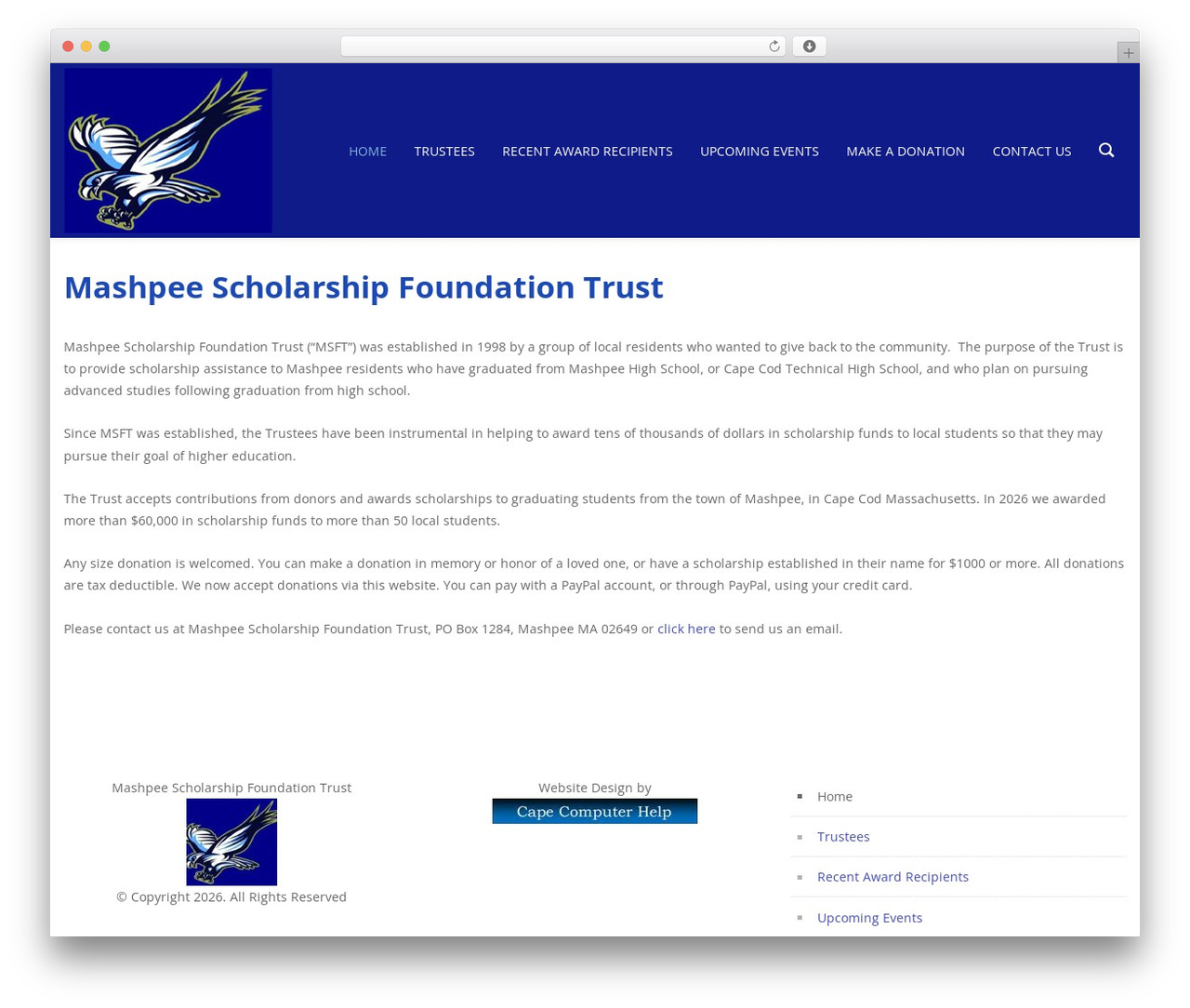 Theme WordPress Crane - mashpeescholarship.org