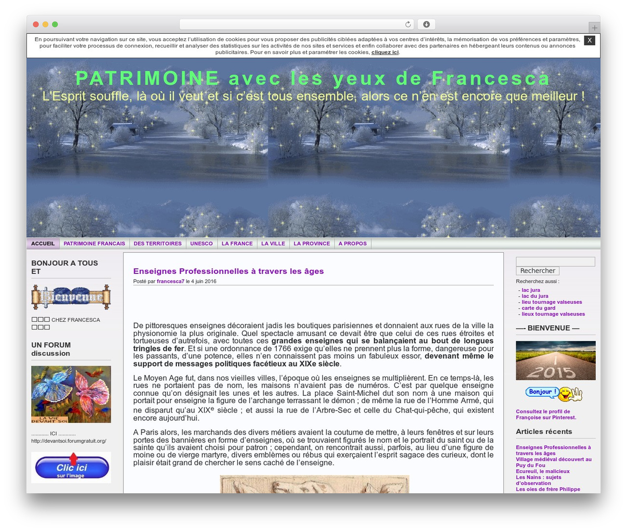 WordPress theme Andreas - francescax8.unblog.fr