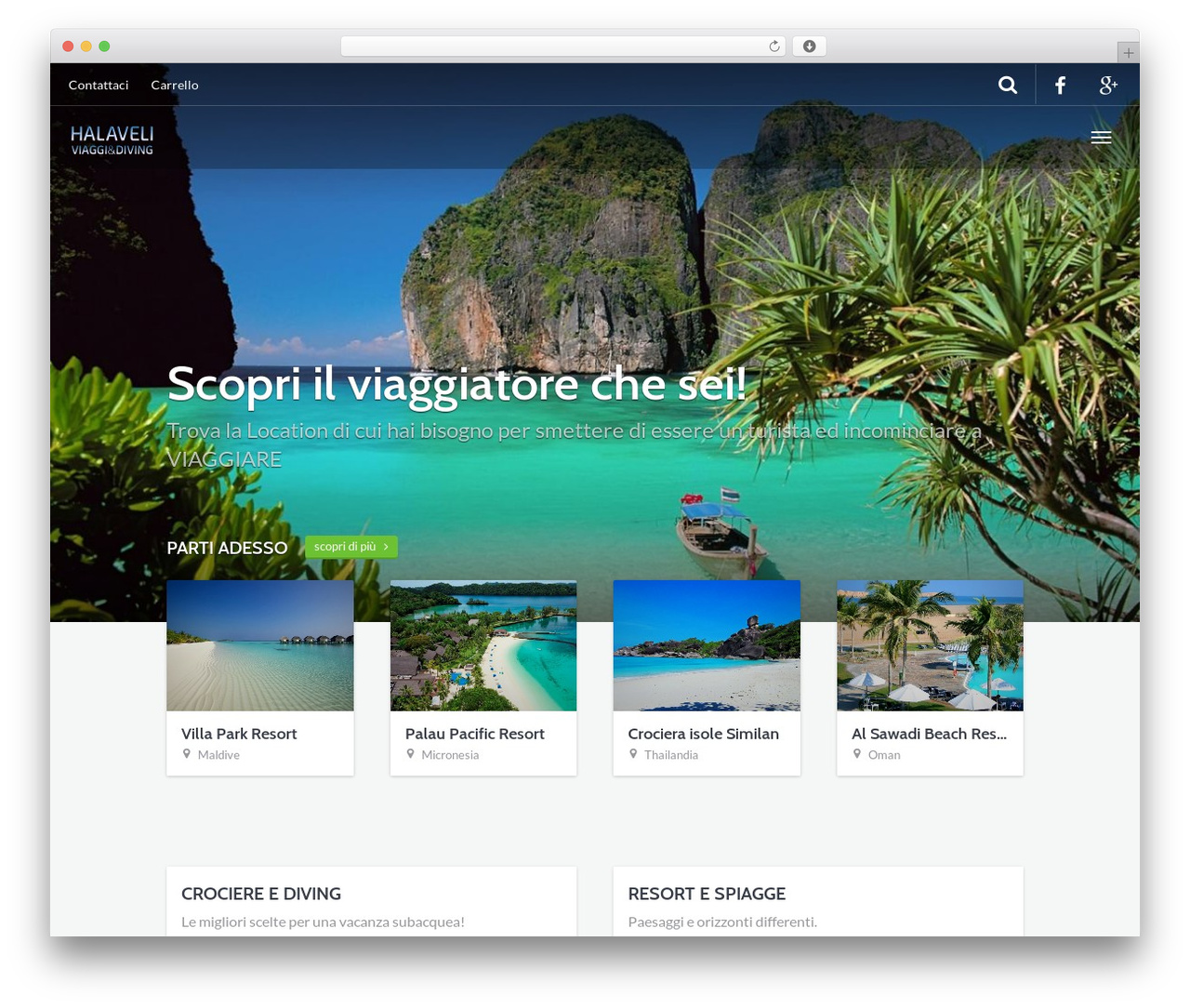 WordPress theme Go Explore! - halaveliviaggi.it