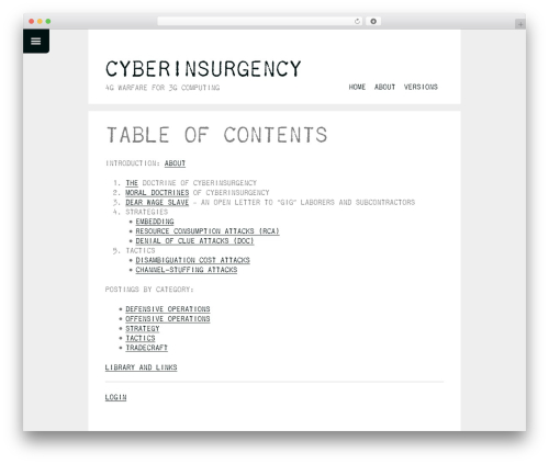 WordPress theme Just Write - cyberinsurgency.org