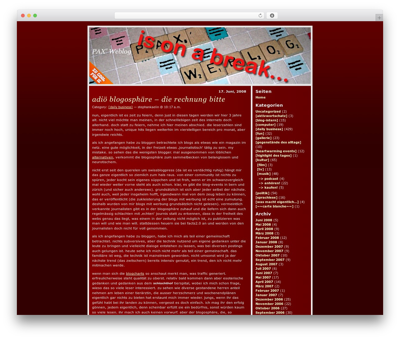 WordPress theme Red Train - blog.p4x.ch