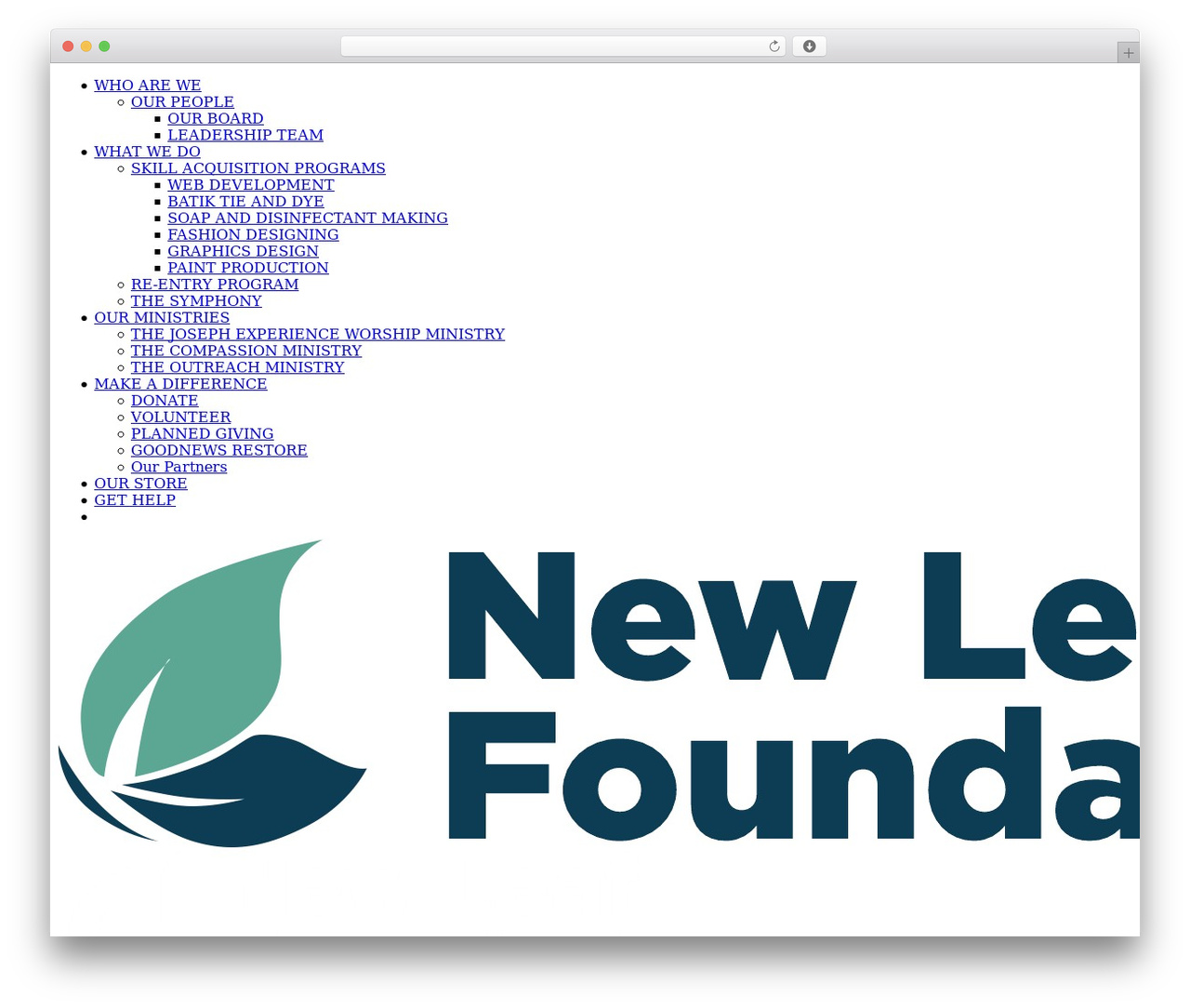 WP theme DFD Native - newleafoundation.org