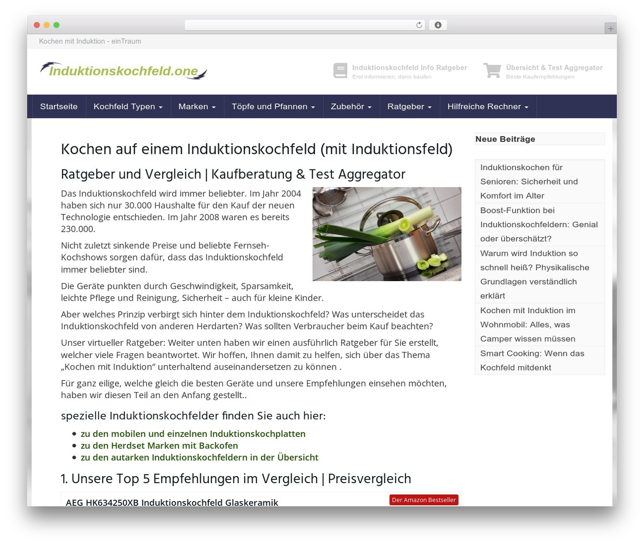 Affiliate Theme WordPress theme - induktionskochfeld.one