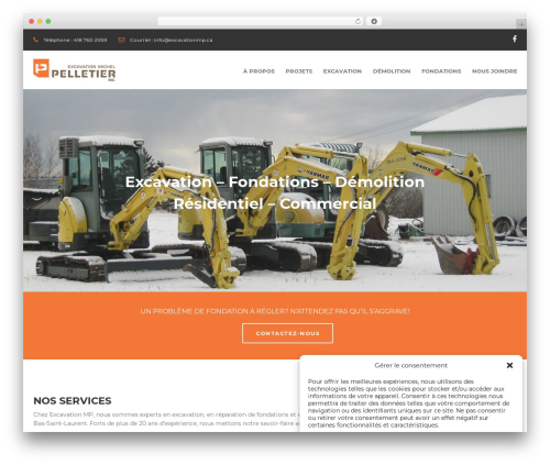 Construct premium WordPress theme - excavationmp.ca