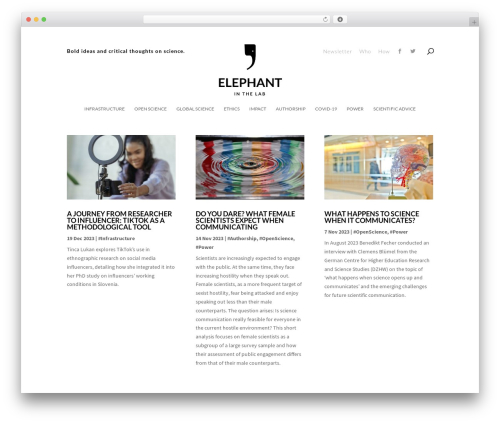 Best WordPress template Divi - elephantinthelab.org