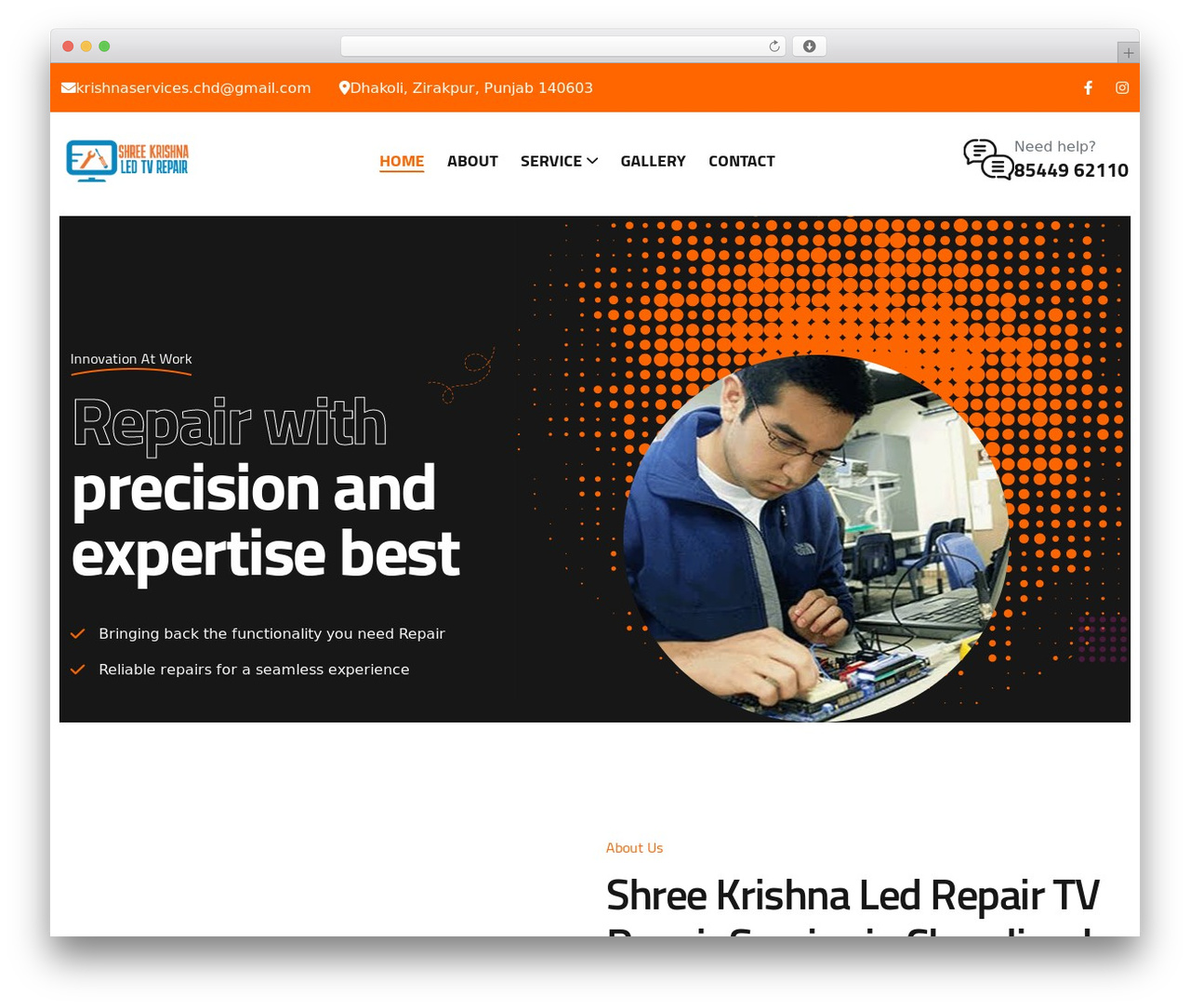 PixFix WordPress theme - shreekrishnaledtvrepair.com