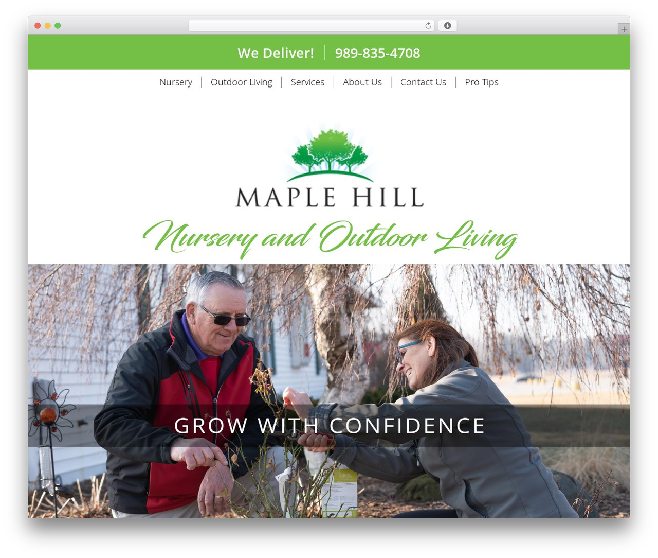 WordPress theme Maple Hill Nursery - maplehill-midland.com