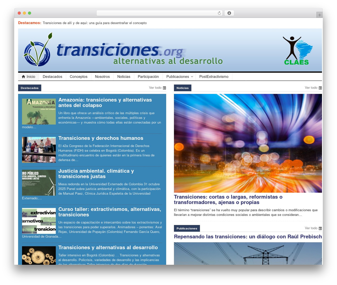 patterns WordPress theme - transiciones.org