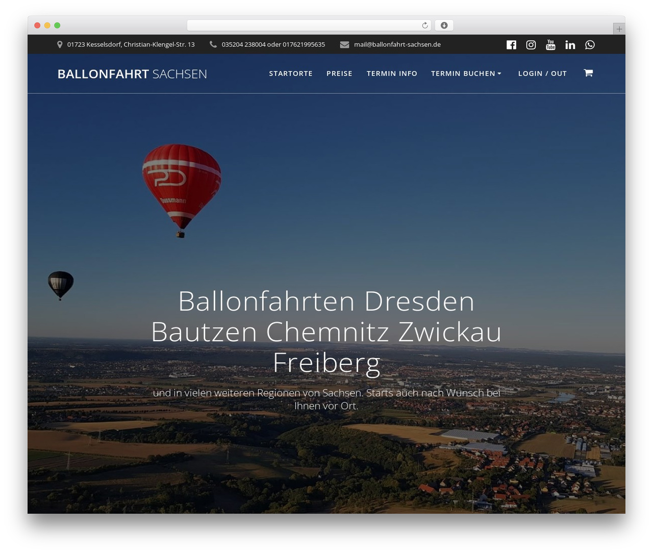 Highlight free WordPress theme - ballonfahrt-sachsen.de