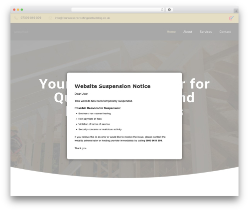 Website suspension popup WordPress plugin - fourseasonsroofingandbuilding.co.uk