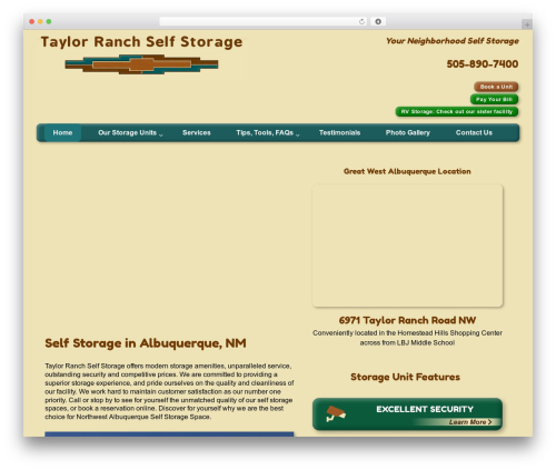 Responsive Pro WordPress theme design - taylorranchselfstorage.com
