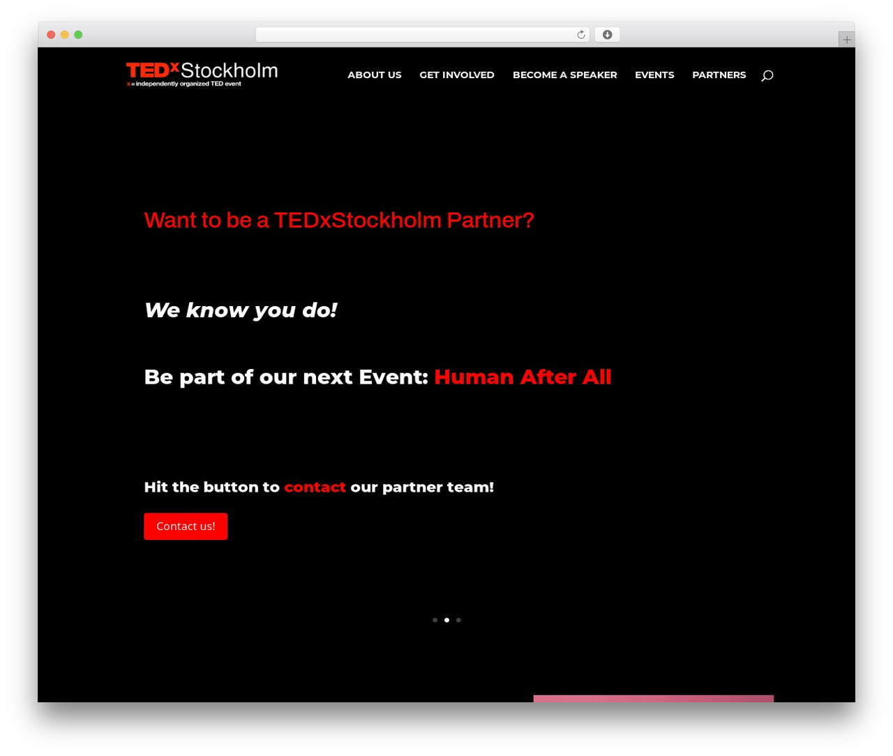 WordPress theme Divi - tedxstockholm.com