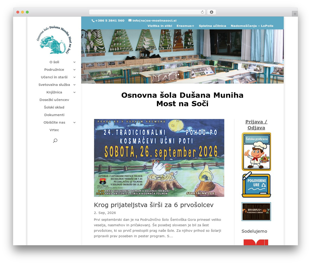 Divi theme WordPress - os-mostnasoci.si