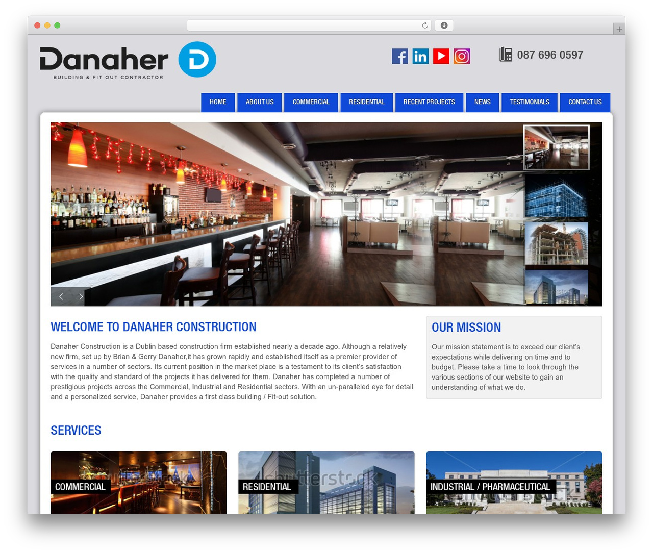 Responsive theme WordPress - danaher.ie