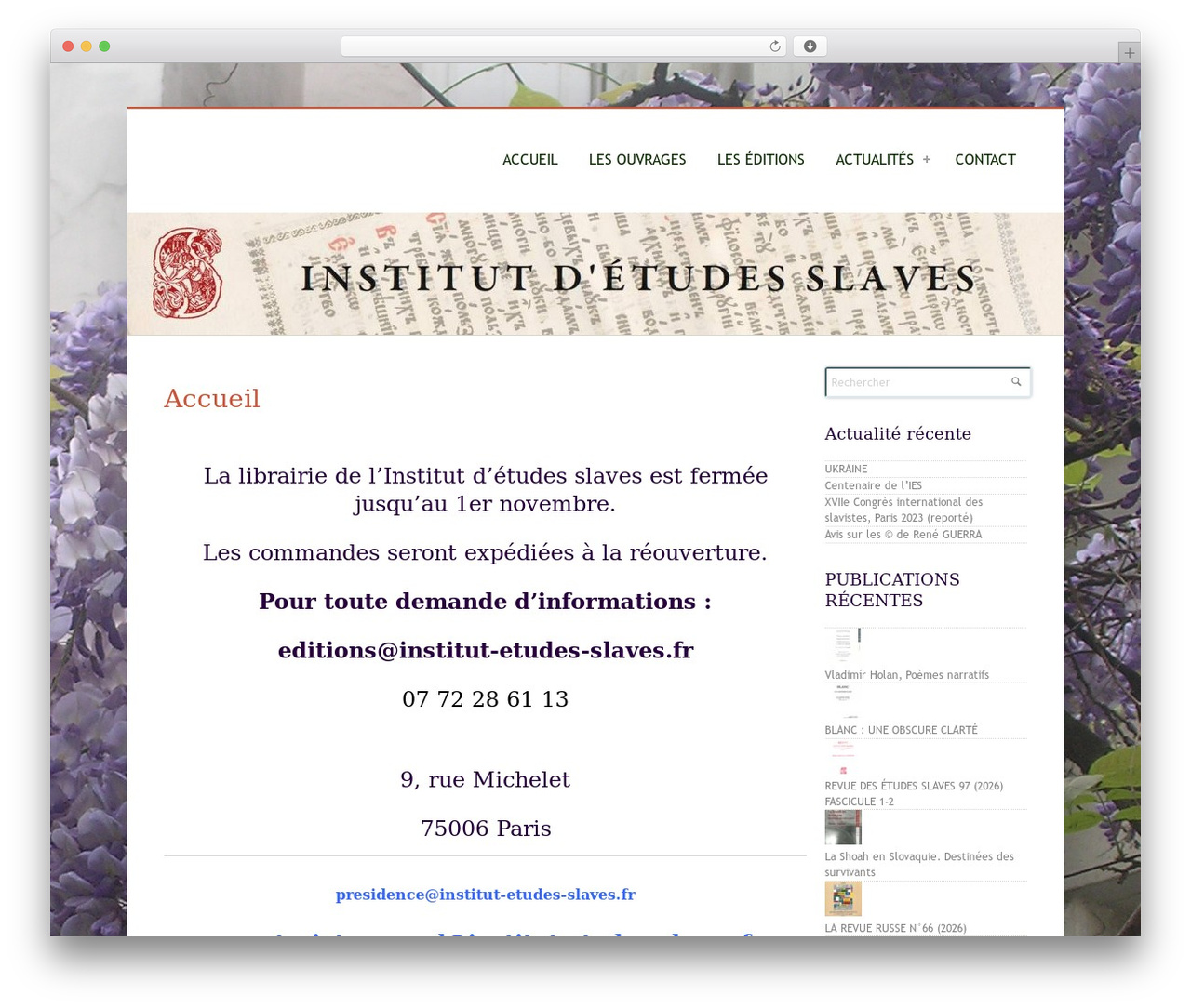 SimpleCorp WordPress theme - institut-etudes-slaves.fr