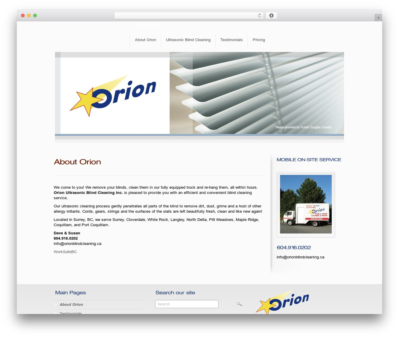 DynamiX WordPress theme - orionblindcleaning.ca