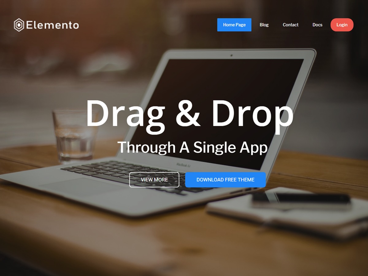 Elemento Child theme WordPress portfolio