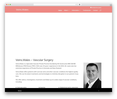WordPress theme Divi - veins.wales