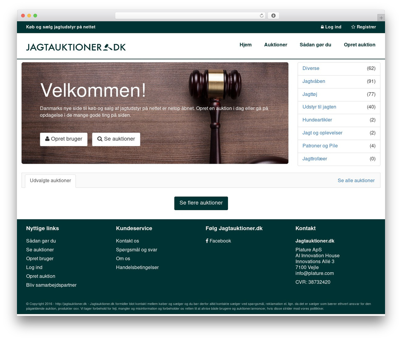 Responsive Auction Theme theme WordPress - jagtauktioner.dk