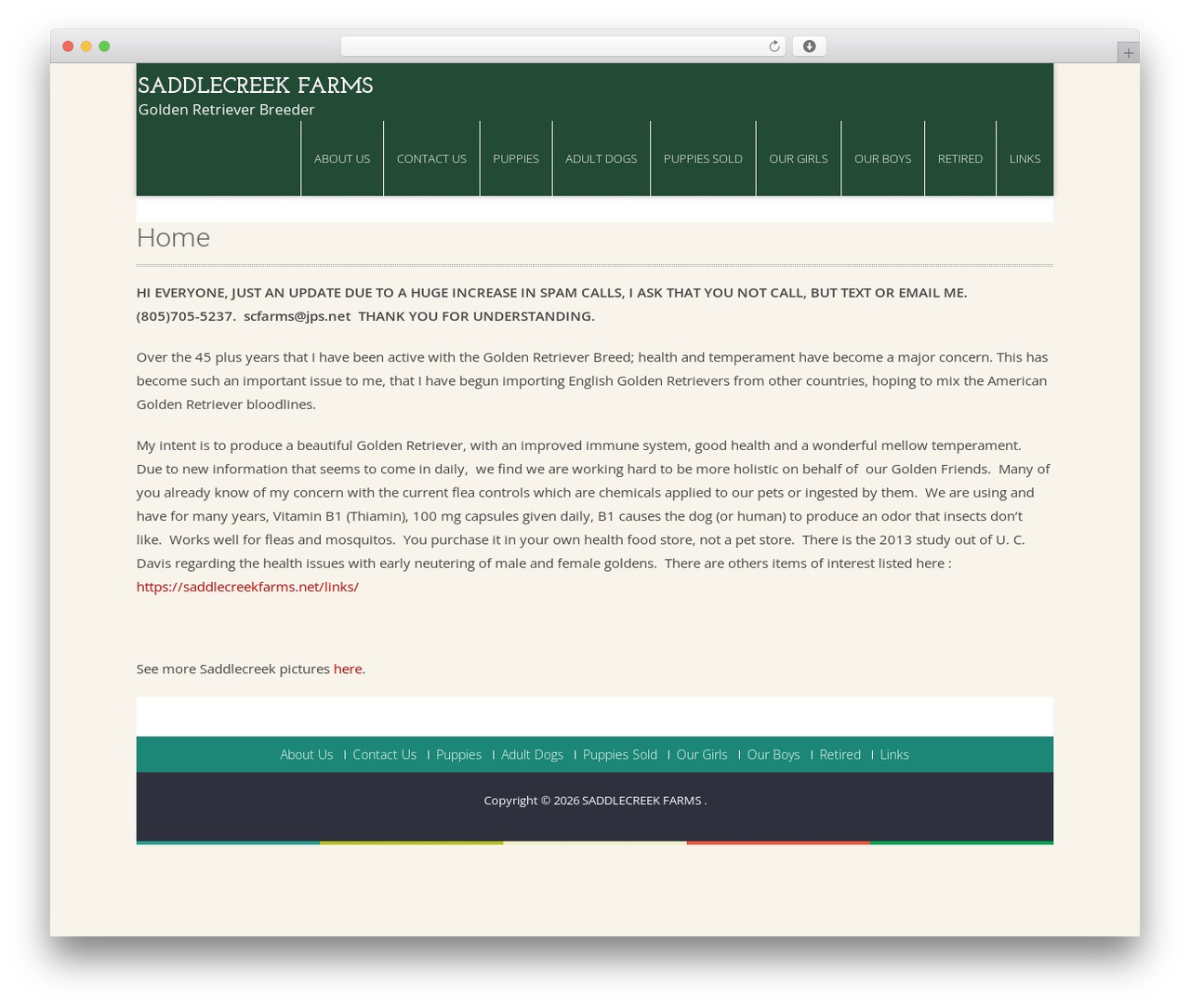 WordPress theme AccessPress Ray - saddlecreekfarms.net