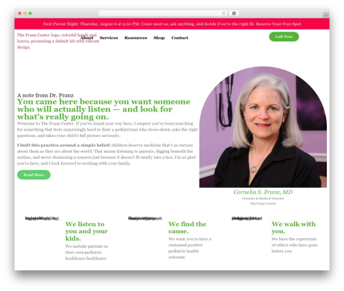 Hello Elementor WordPress theme design - thefranzcenter.com
