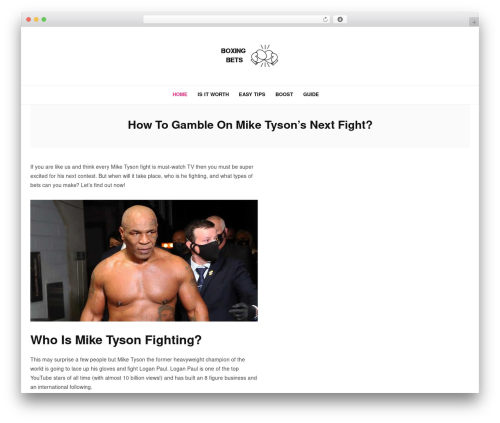 Belinni WordPress theme - tysoncomebackfight.com