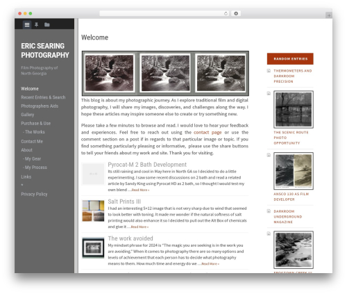 Editor WordPress gallery theme - searing.photography