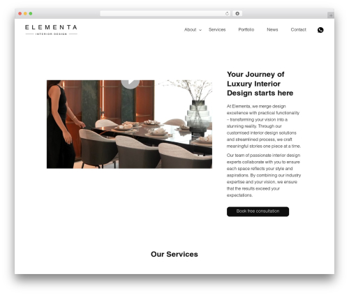 Theme core WordPress plugin - elementainterior.com