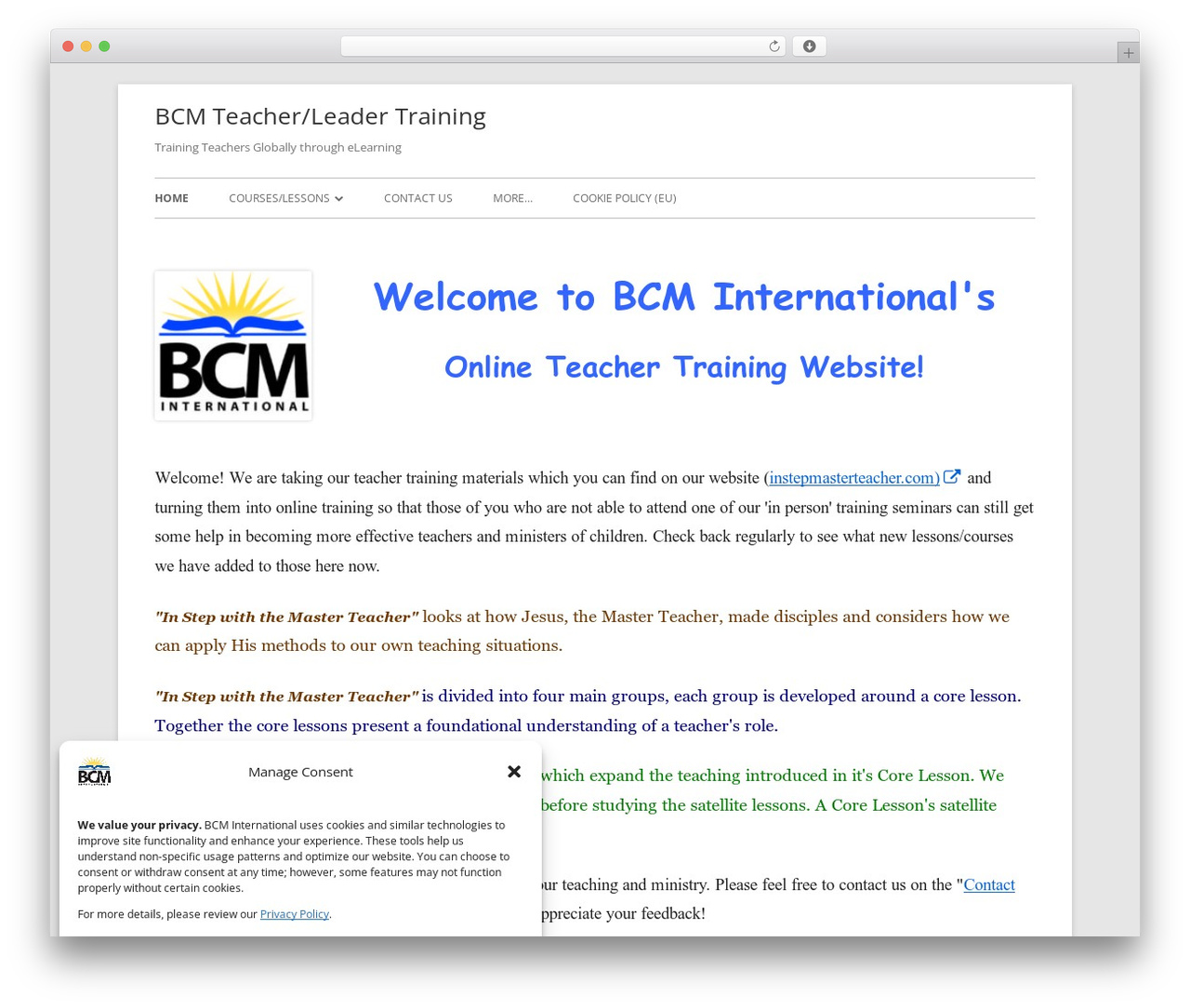 Tiny Framework free WordPress theme - bcmtraining.org