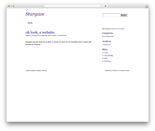 WordPress theme simpleX - stargaze.org