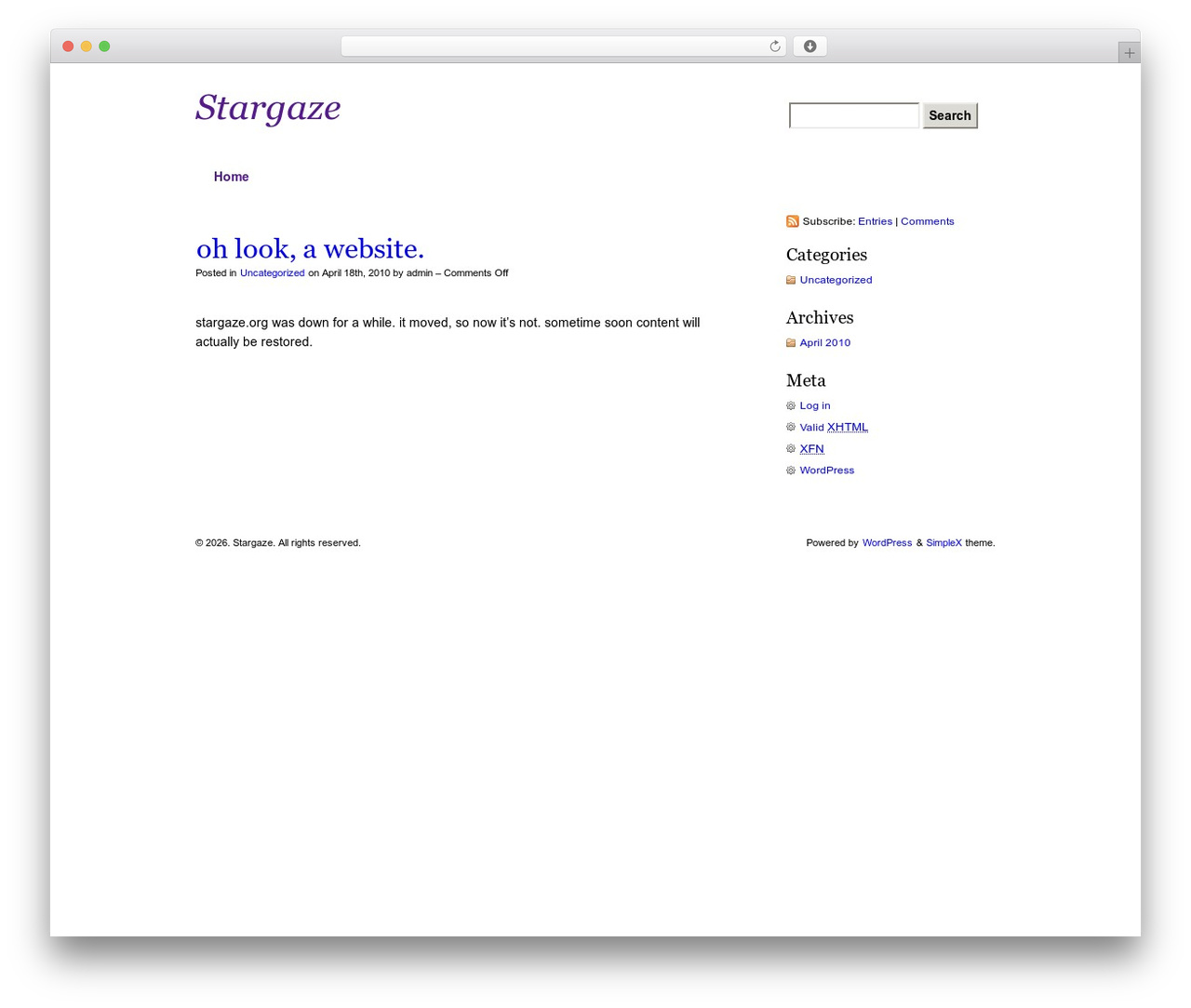 WordPress theme simpleX - stargaze.org WordPress theme simpleX - stargaze.org