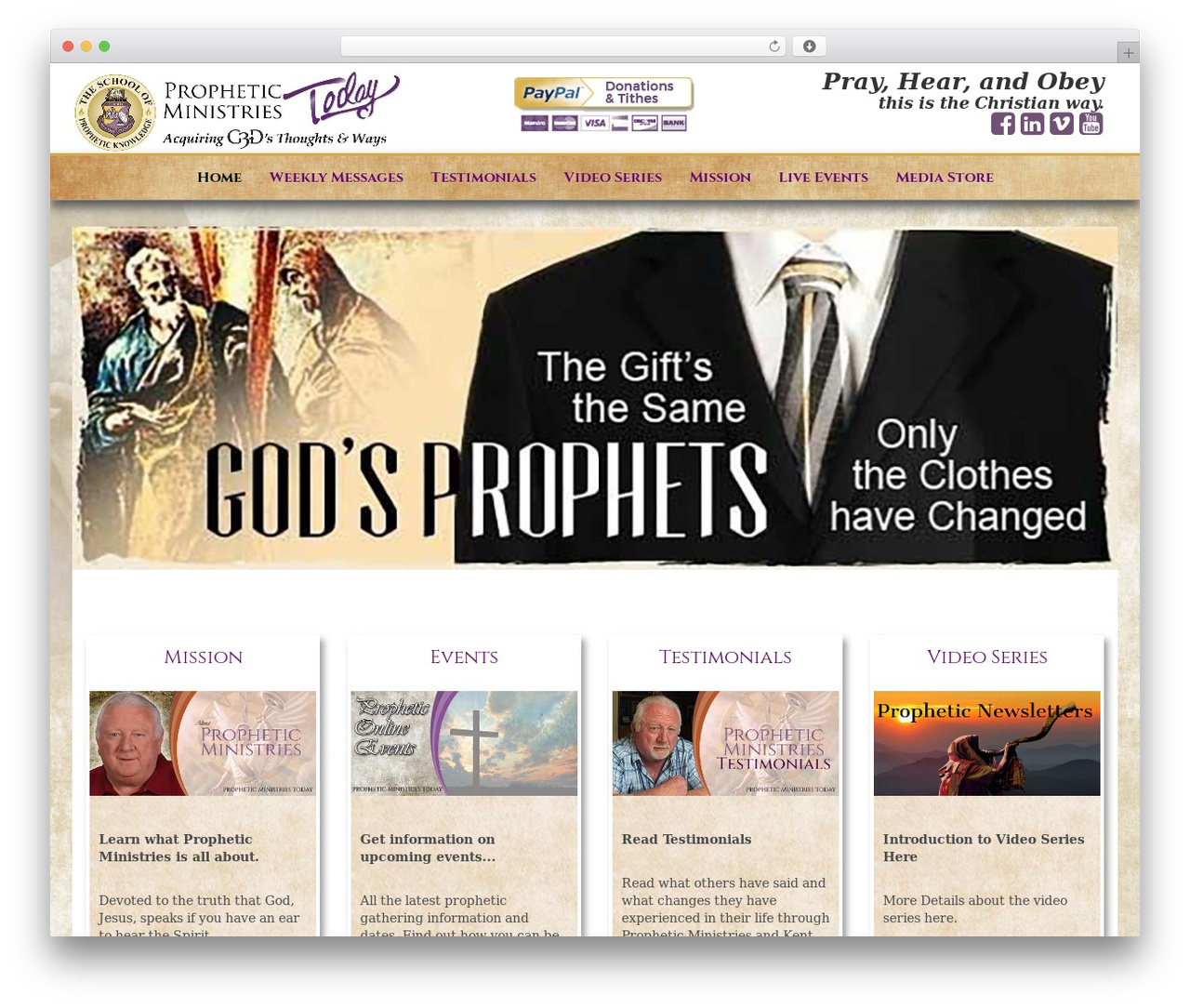 Bootstrap Basic best WordPress theme - propheticministries.org