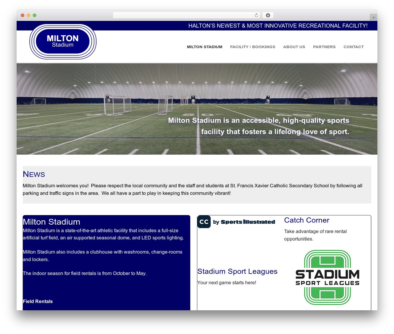 Razor Management premium WordPress theme - miltonstadium.com