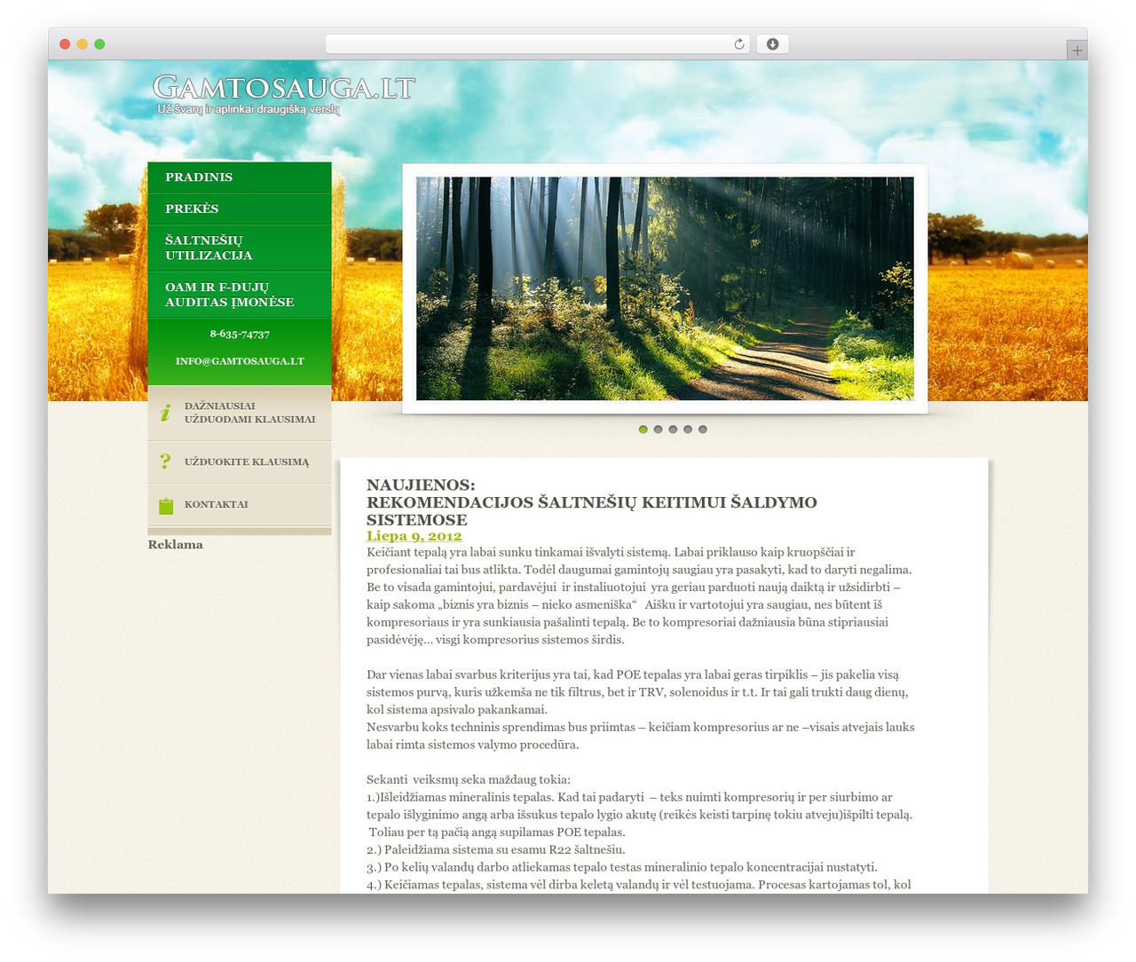 Default Theme WordPress theme - gamtosauga.lt